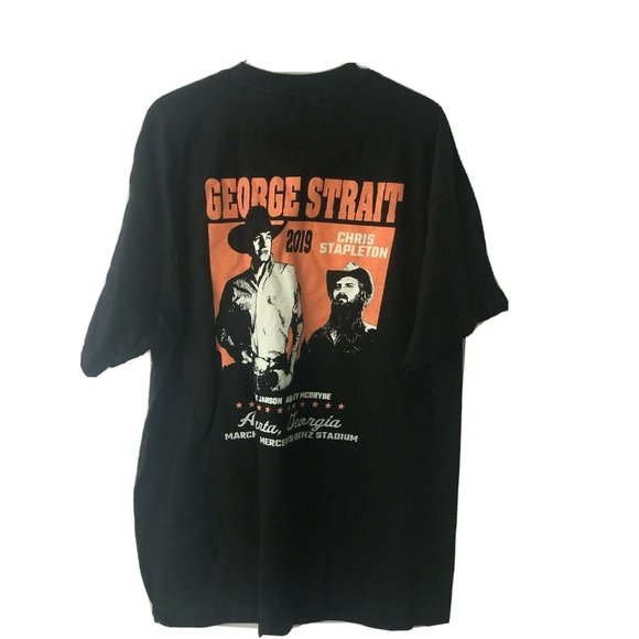 George Strait 2019 Tour 2019 Chris Stapleton Atlanta Georgia Black Tshirt XL - Picture 3 of 4